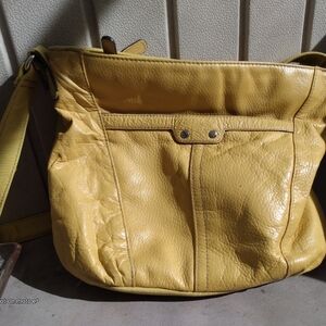 Yellow Leather Shoulder Bag